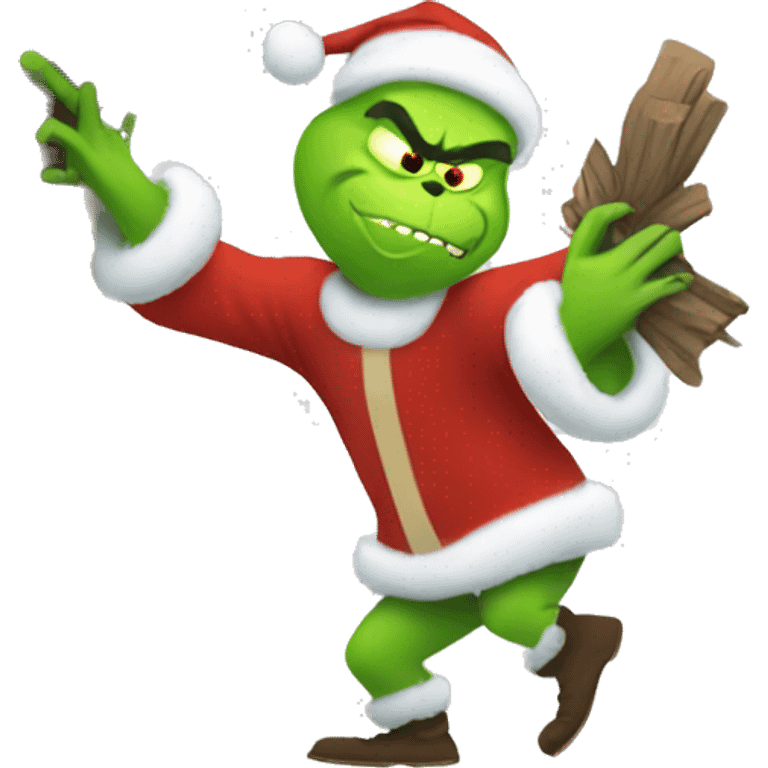 grinch stealing a tree emoji