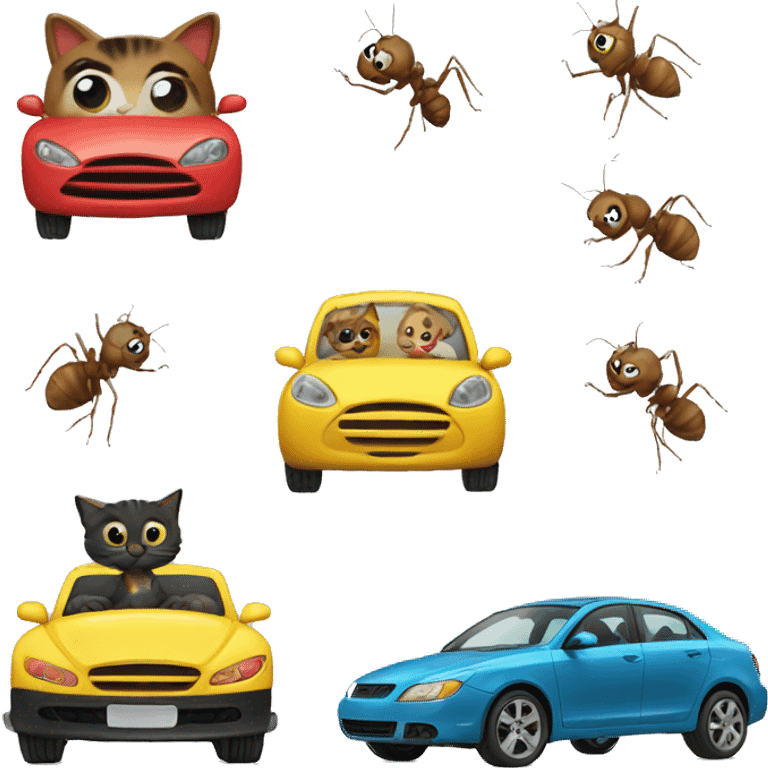 Boys ant cat and car emoji