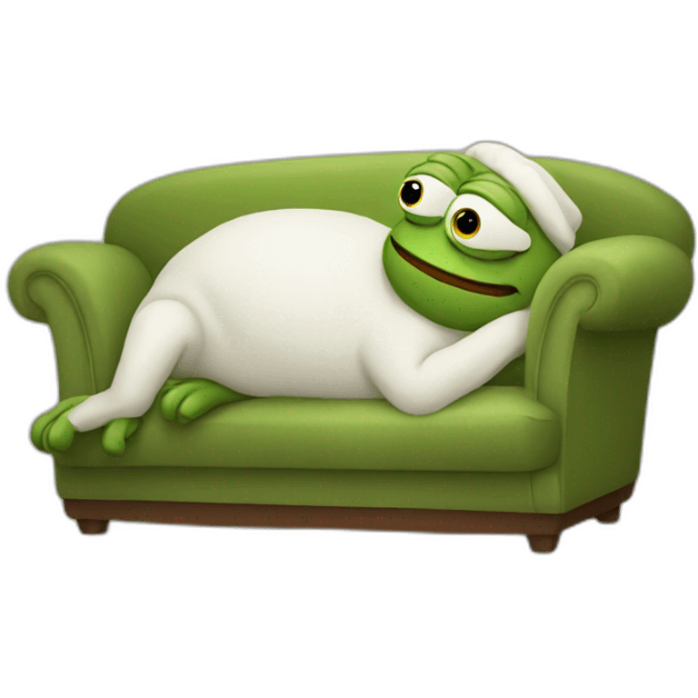 pepe lying in sofa emoji