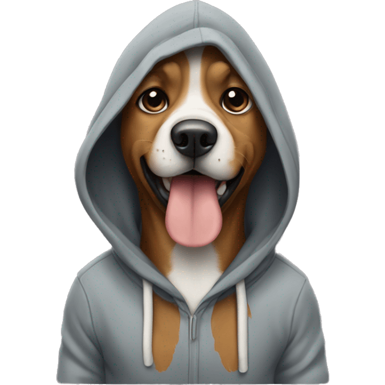 Dog wearing hoodie emoji