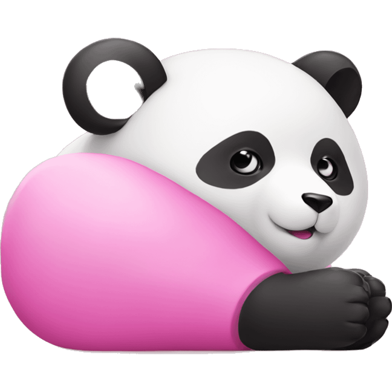 pink panda laying emoji