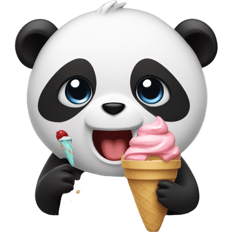 Panda eating ice cream emoji