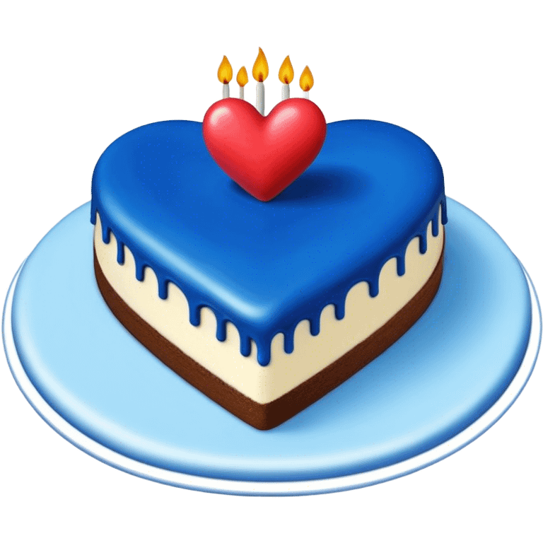 Deep blue heart shaped cake  emoji