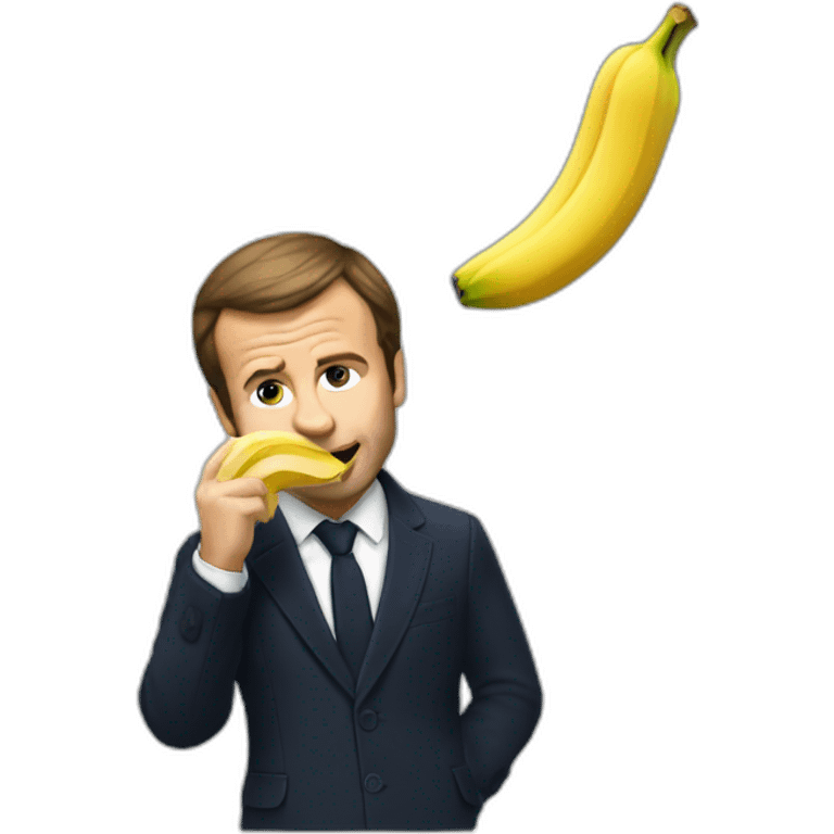 Macron qui mange banane emoji