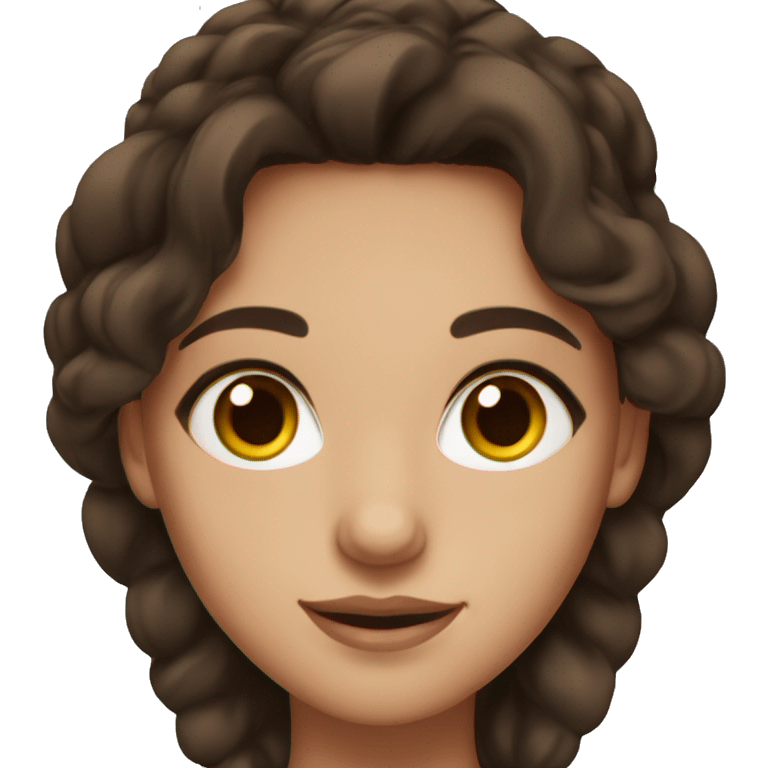 A brunette girl with brown eyes and natural makeuo emoji