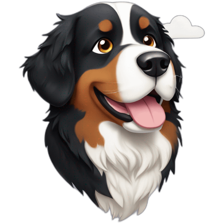 bernese mountain dog watching planes emoji