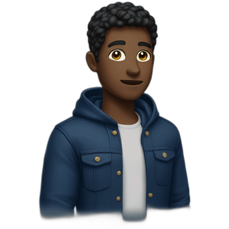 Young men dark blue outfit emoji