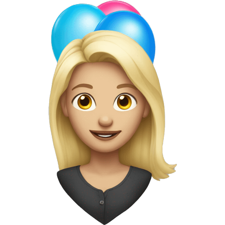 blonde with balloons emoji