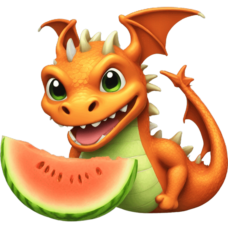 dragon with melon emoji