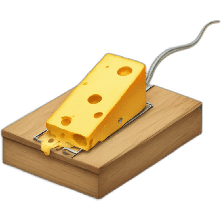 mouse trap with cheese on it and box emoji