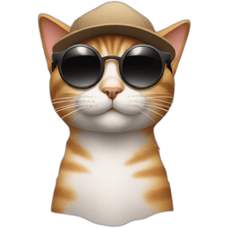 Cat with sunglasses and a Cappy emoji