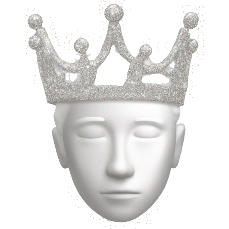 white sparkly crown elegant and thin emoji