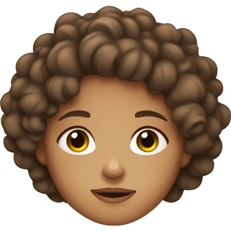 Girl with curly hair and brown eyes sleeping  emoji