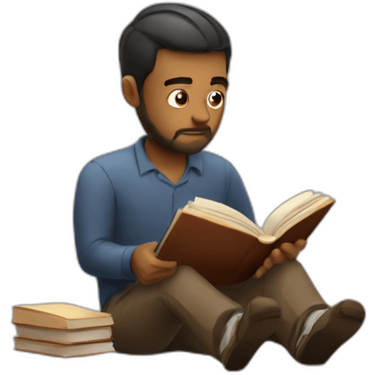 unemployed man reading a book emoji