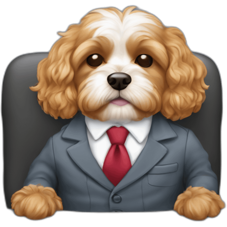 cavapoo sleeping in business attire emoji