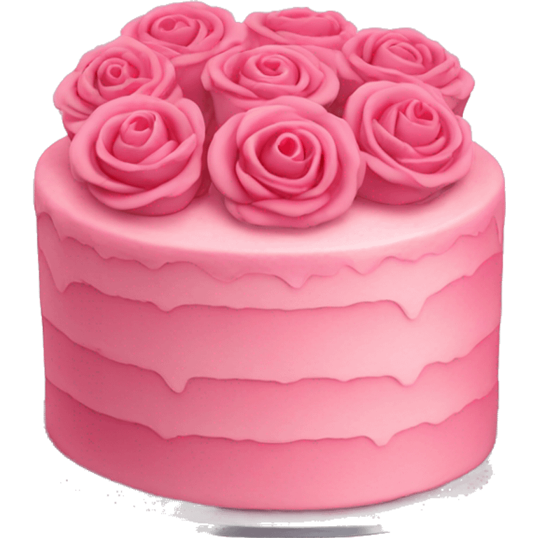 Pink cake with roses emoji