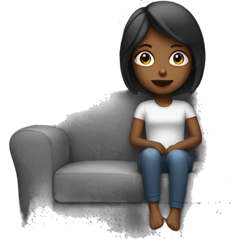 girl sitting on the couch emoji