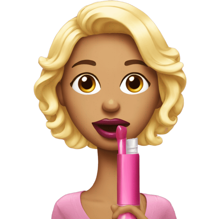 Emoji applying lipgloss emoji