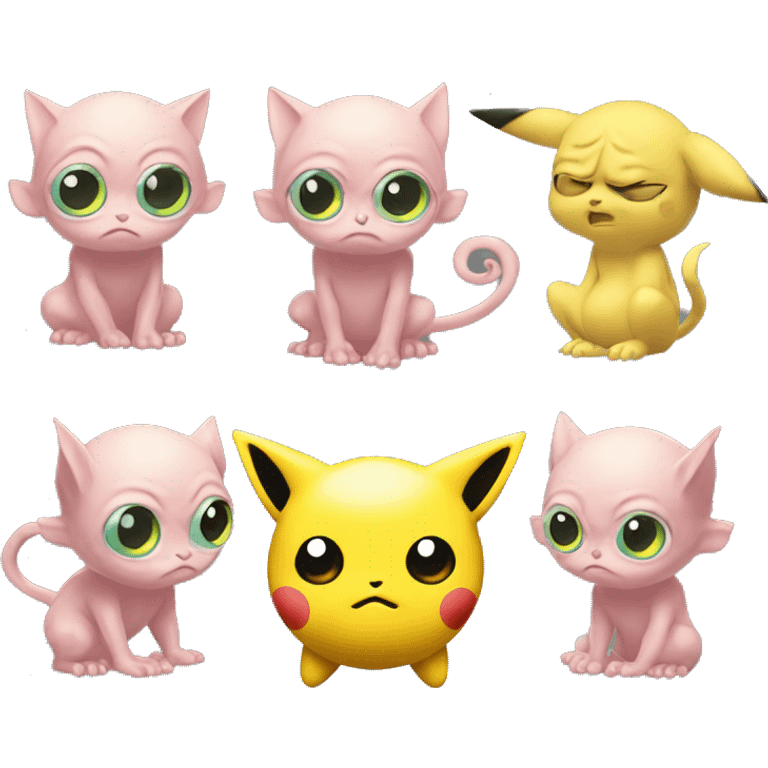 Gollum Jigglypuff sniffing Pikachu   emoji