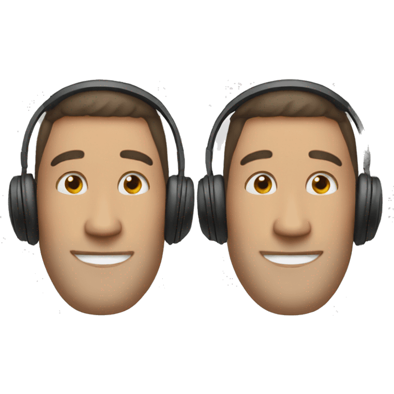 Guy with headphones transparent background emoji