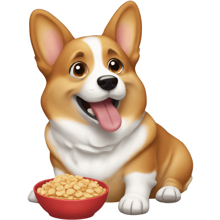 Corgi eating cereal emoji