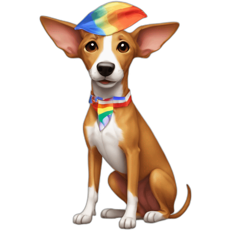 Podenco con bandera gay emoji