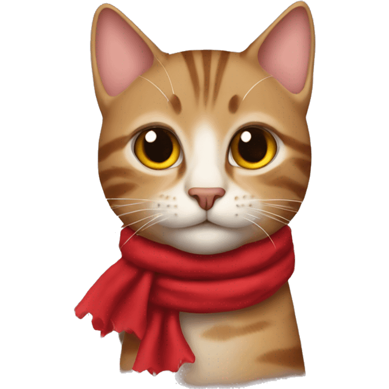 tabby cat in a red scarf emoji