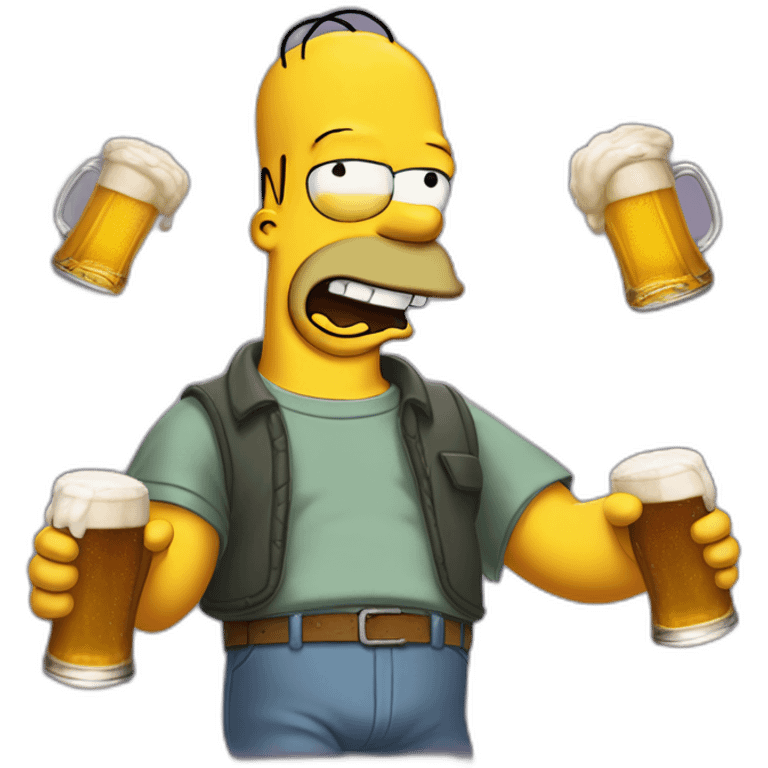 Homer simpson qui boit une bière  emoji