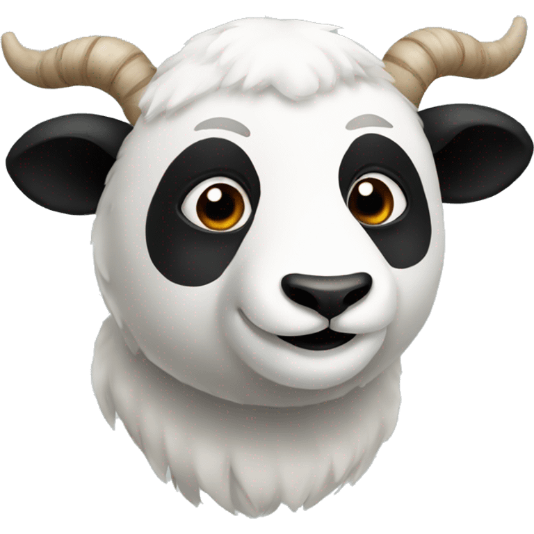 A panda and a ram combined together into one. emoji