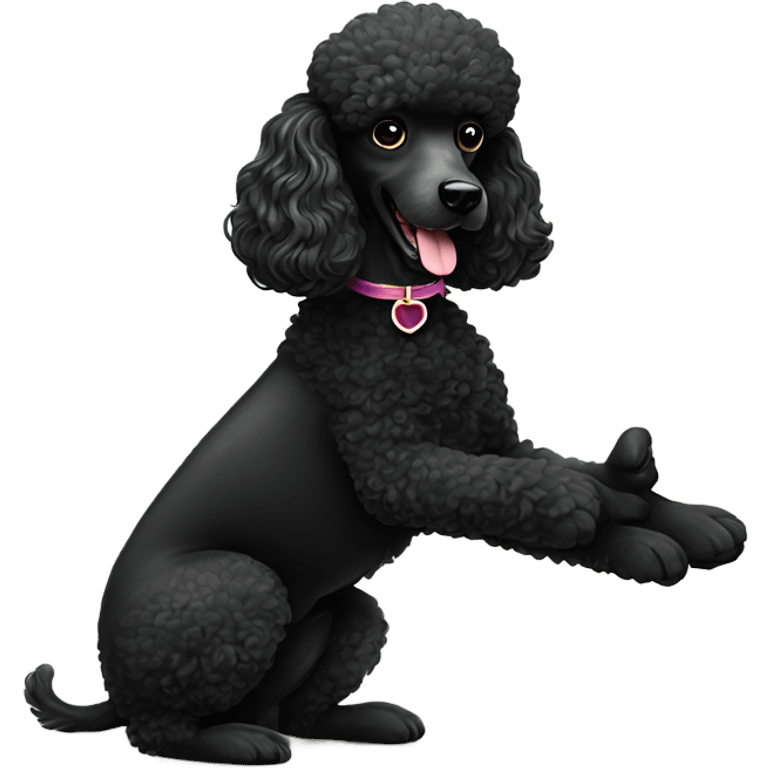 Black poodle giving a thumbs up emoji