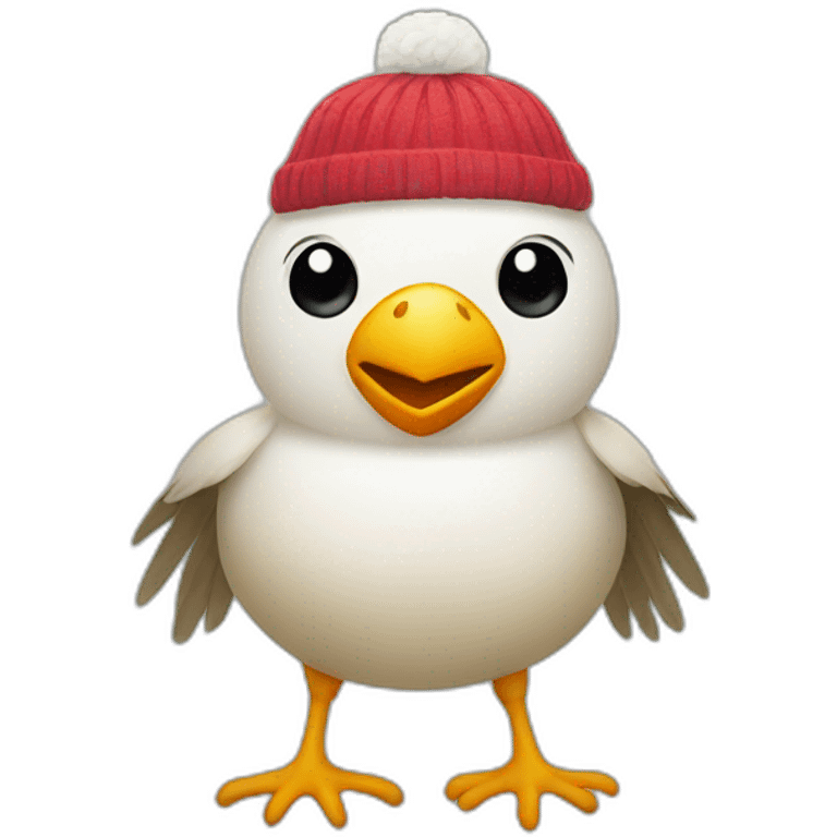 Bird with a sock on its head emoji