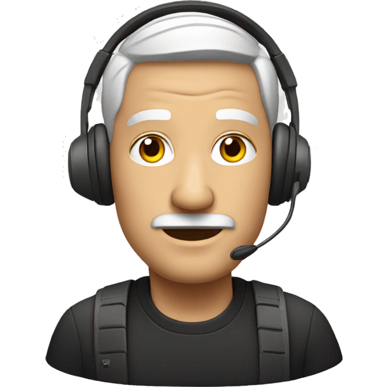 white bold man with ear and headset emoji