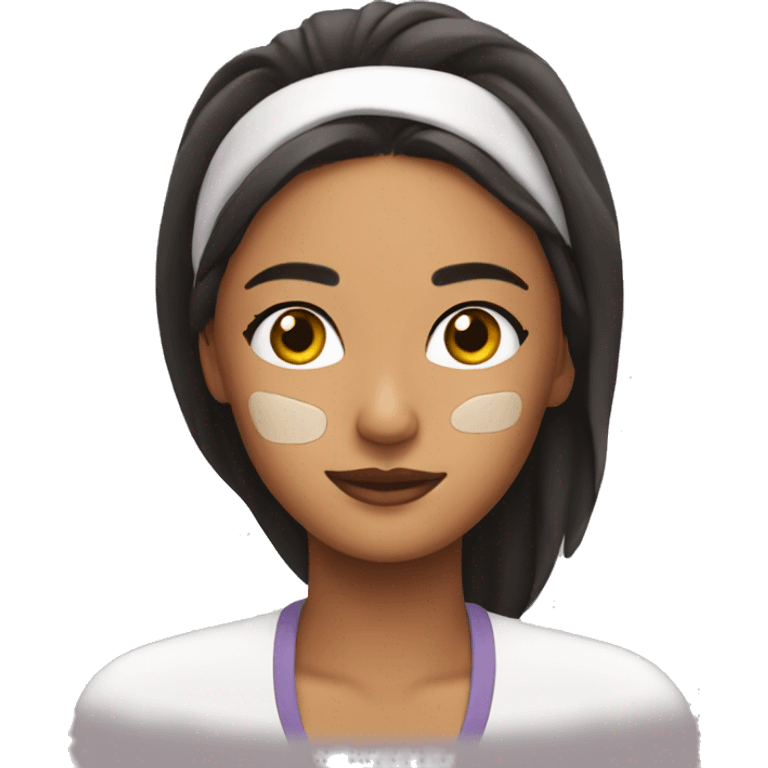 Chica haciendo skincare emoji