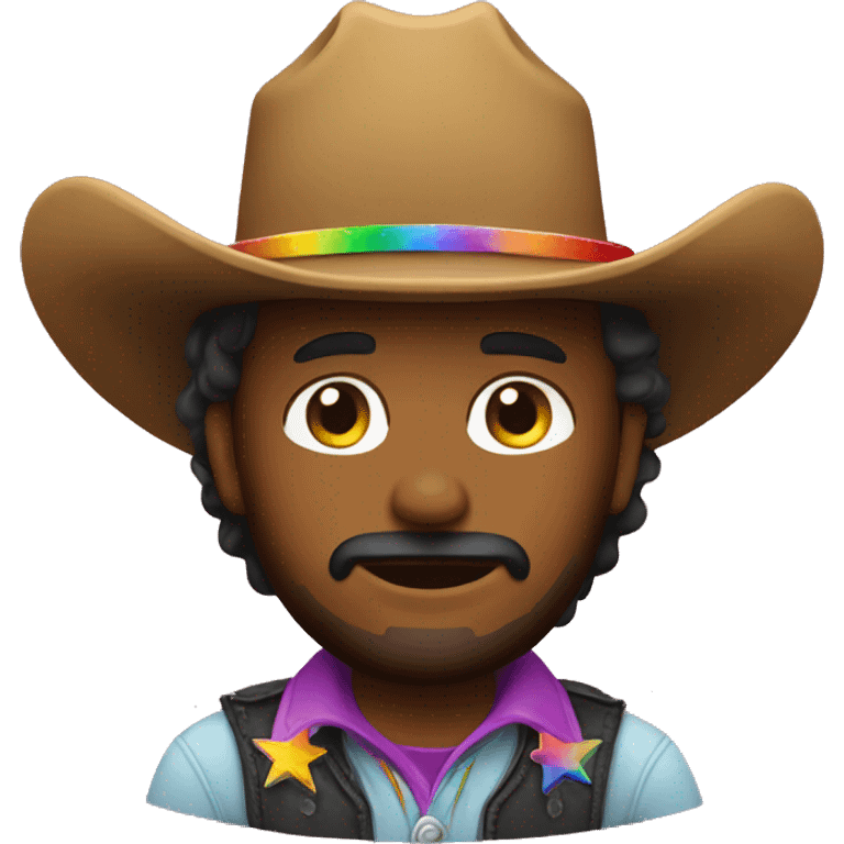 Cowboy with a rainbow emoji