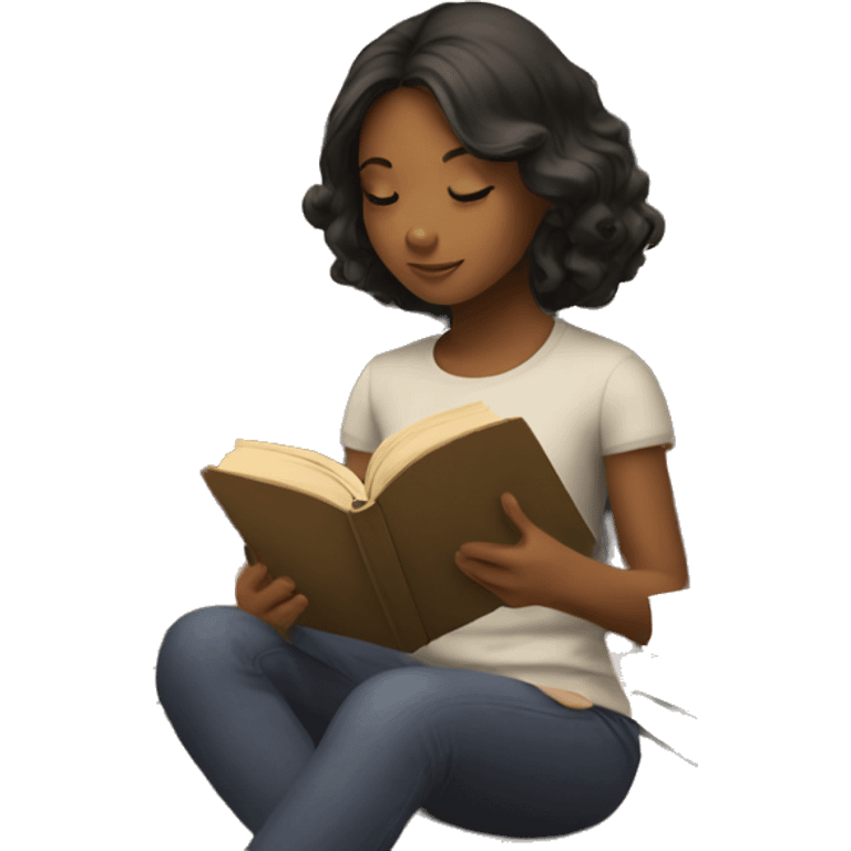 Girl reading book emoji