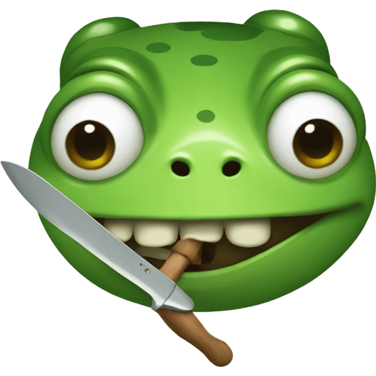 Frog with a knife emoji