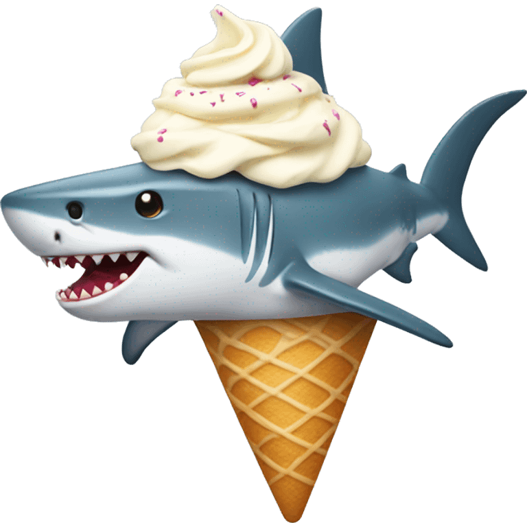 shark with icecream emoji