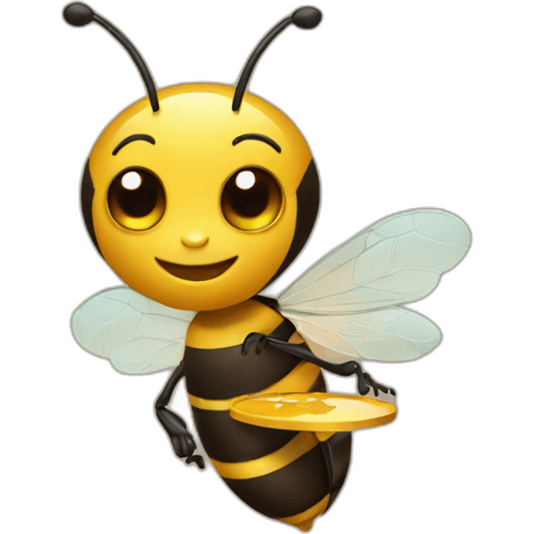 bee holding a palette emoji