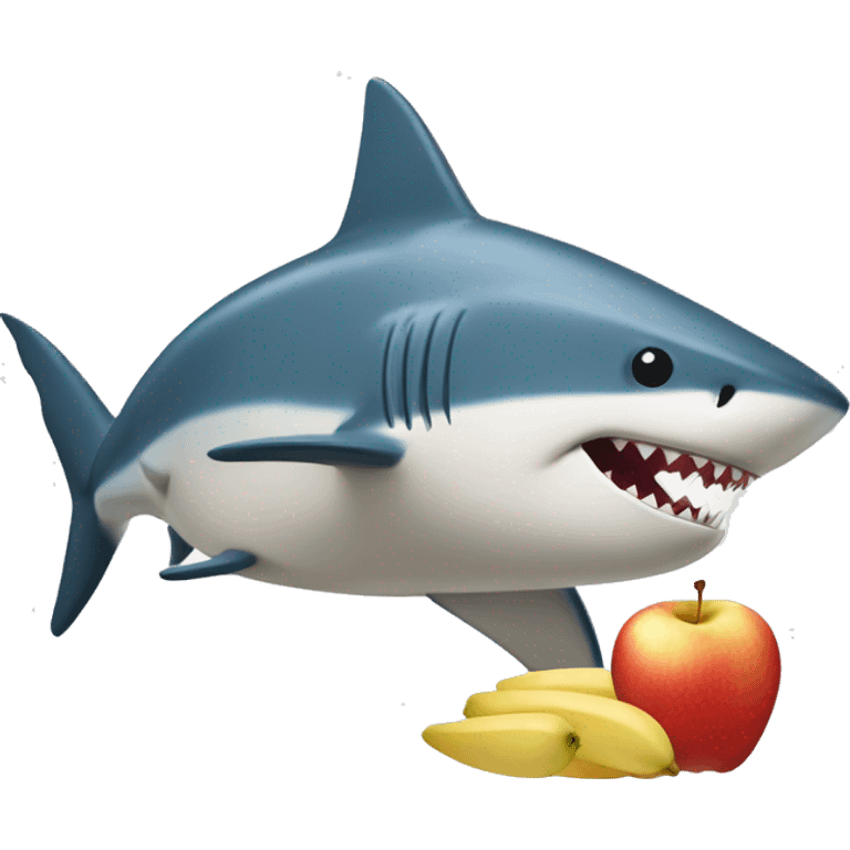 Requin avec un Panier de pommes  emoji