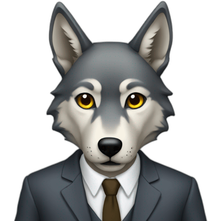 Wolf with suit emoji