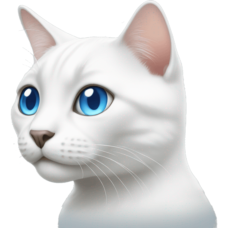 white cat with blue eyes  emoji