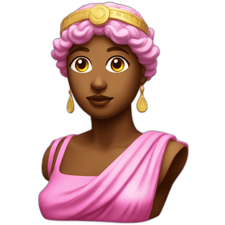 pink greek bust with glowing headband emoji