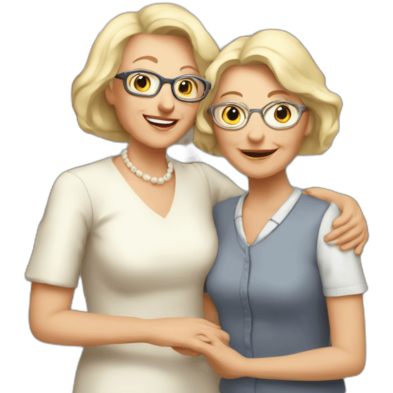 School Reunion with older lady teacher emoji