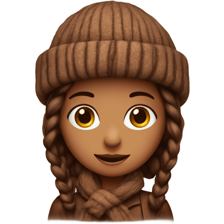 brownie cold girl with wool hat  emoji