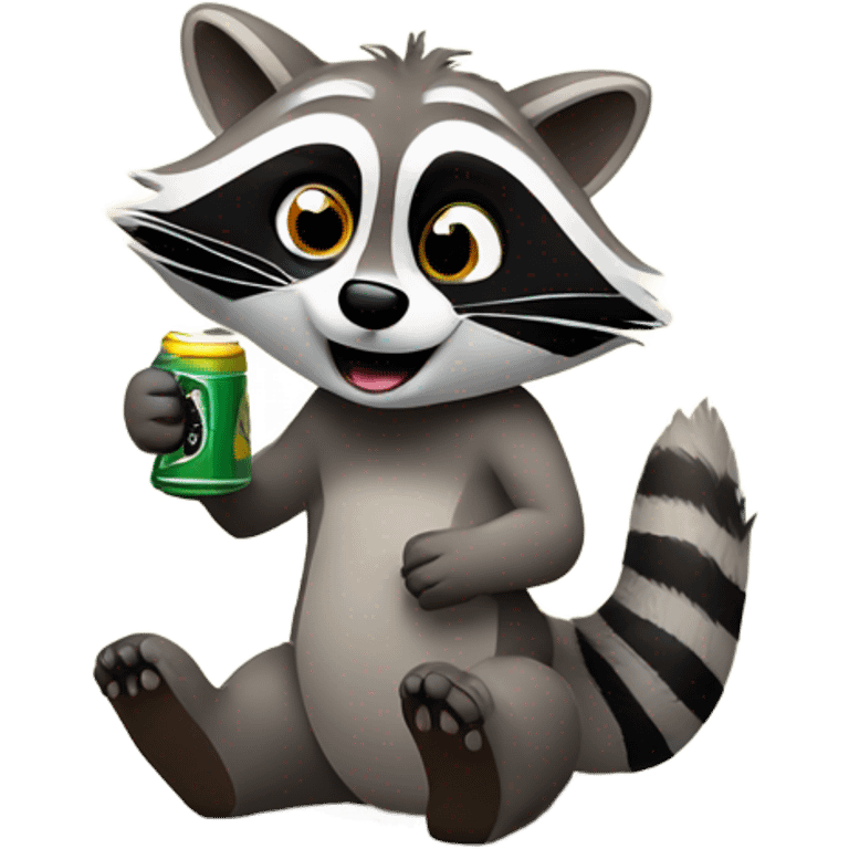 Raccoon drinking beer emoji