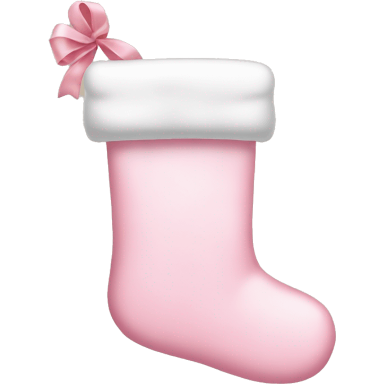  light pink Christmas stocking with bow emoji