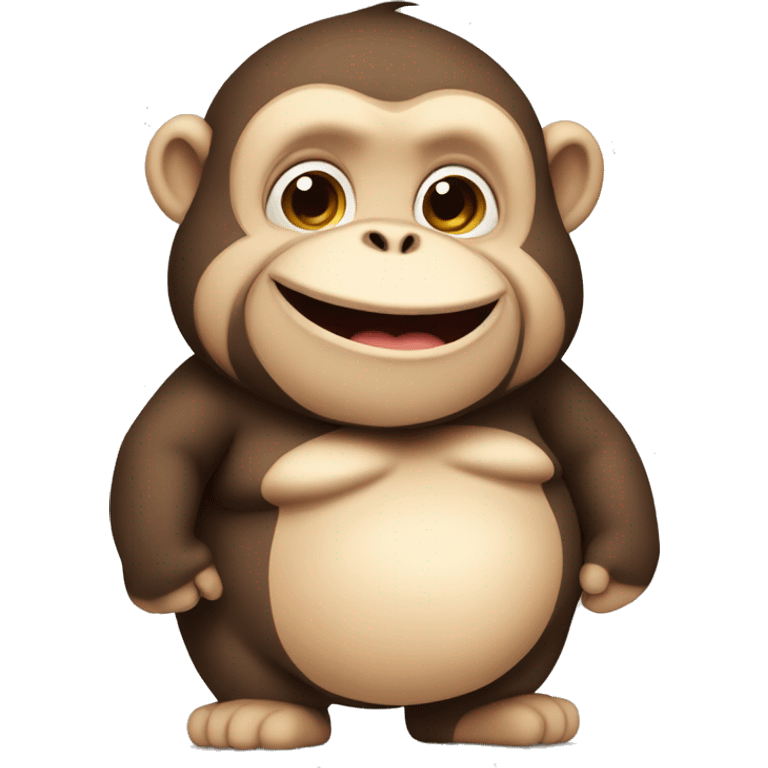 chubby monkey  with a belly emoji