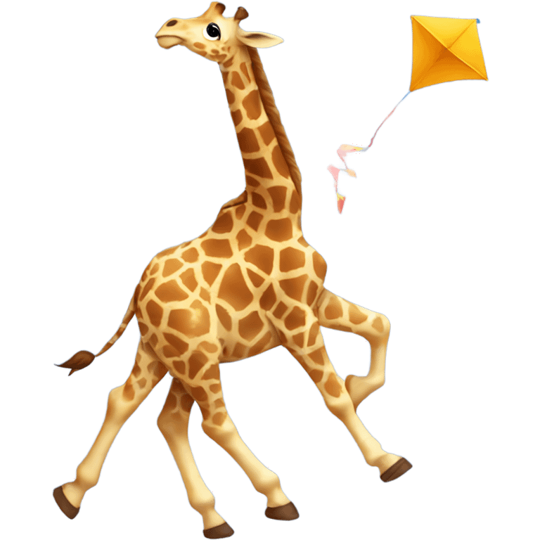 giraffe running with a kite emoji