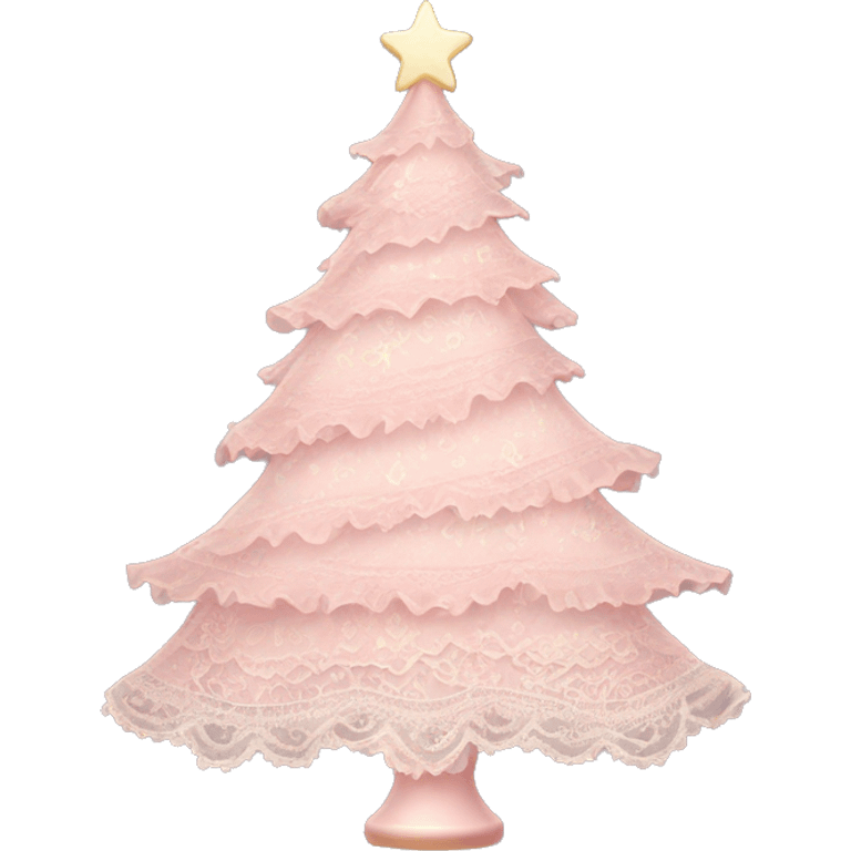 vintage rococo light pink christmas tree with lace and frills emoji