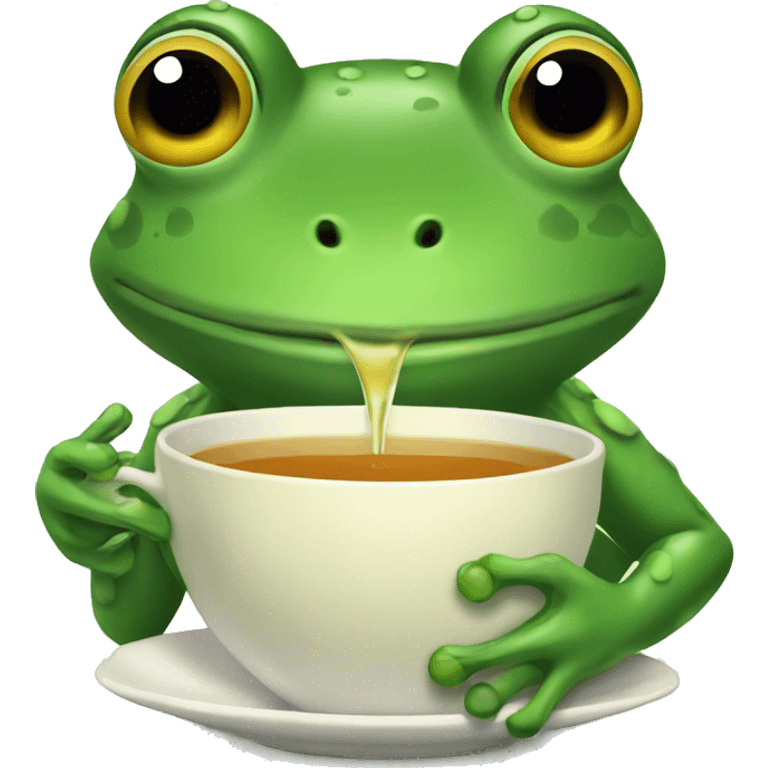 Frog drinking tea emoji